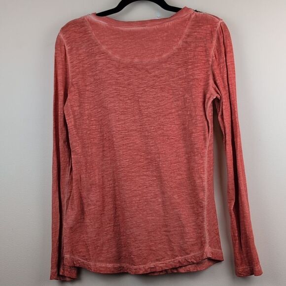 Free People Sequined Long Sleeve Henley Top Size M Boho Festival Western - Picture 10 of 11
